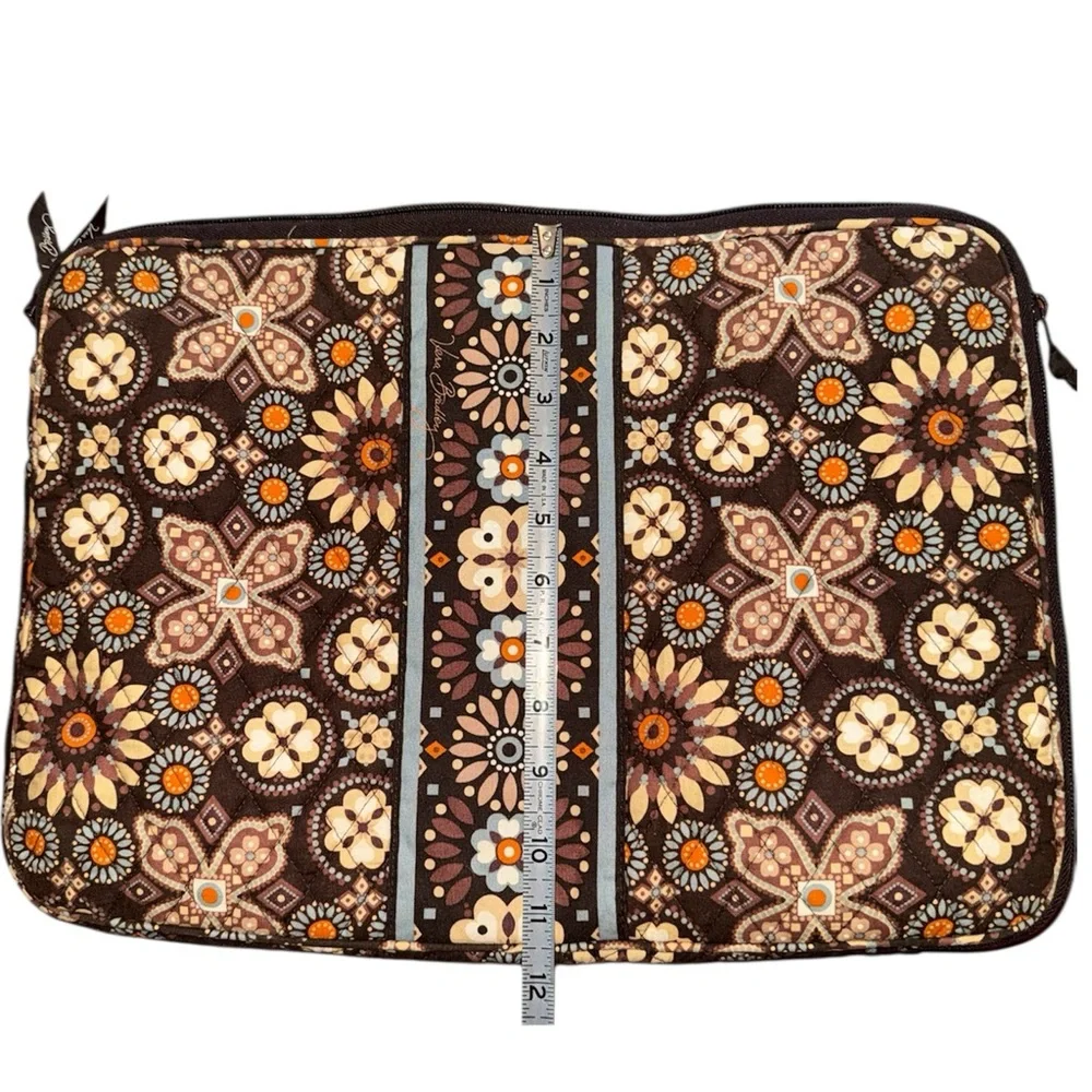 Vera Bradley Floral Laptop Sleeve in Brown and Cream